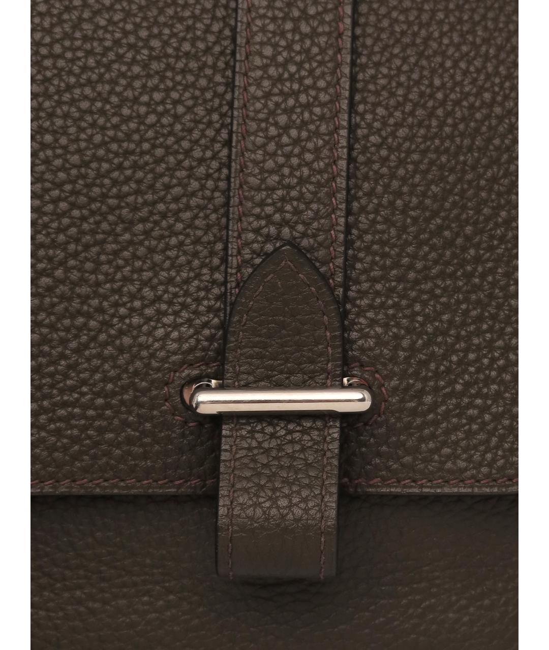 HERMES Серый кожаный портфель, фото 6