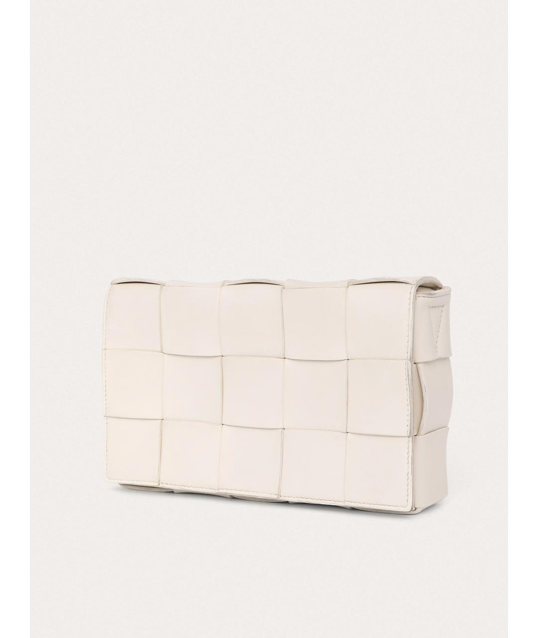 BOTTEGA VENETA Белая кожаная сумка через плечо, фото 2