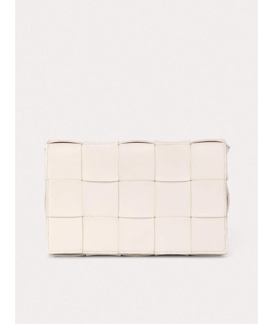 BOTTEGA VENETA Белая кожаная сумка через плечо, фото 9