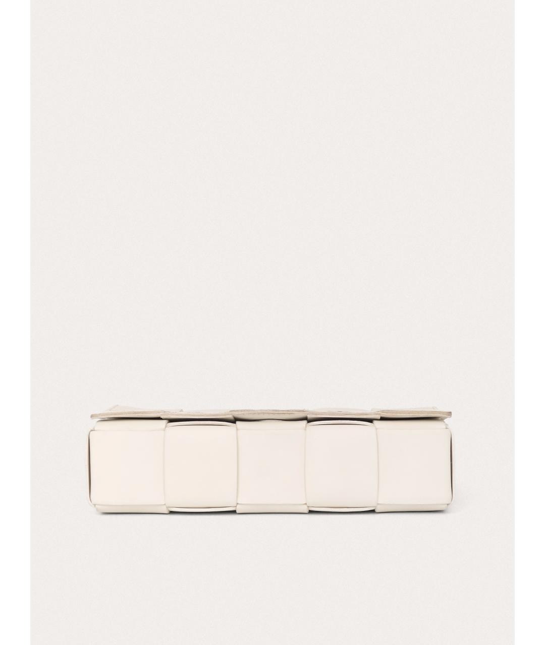 BOTTEGA VENETA Белая кожаная сумка через плечо, фото 4