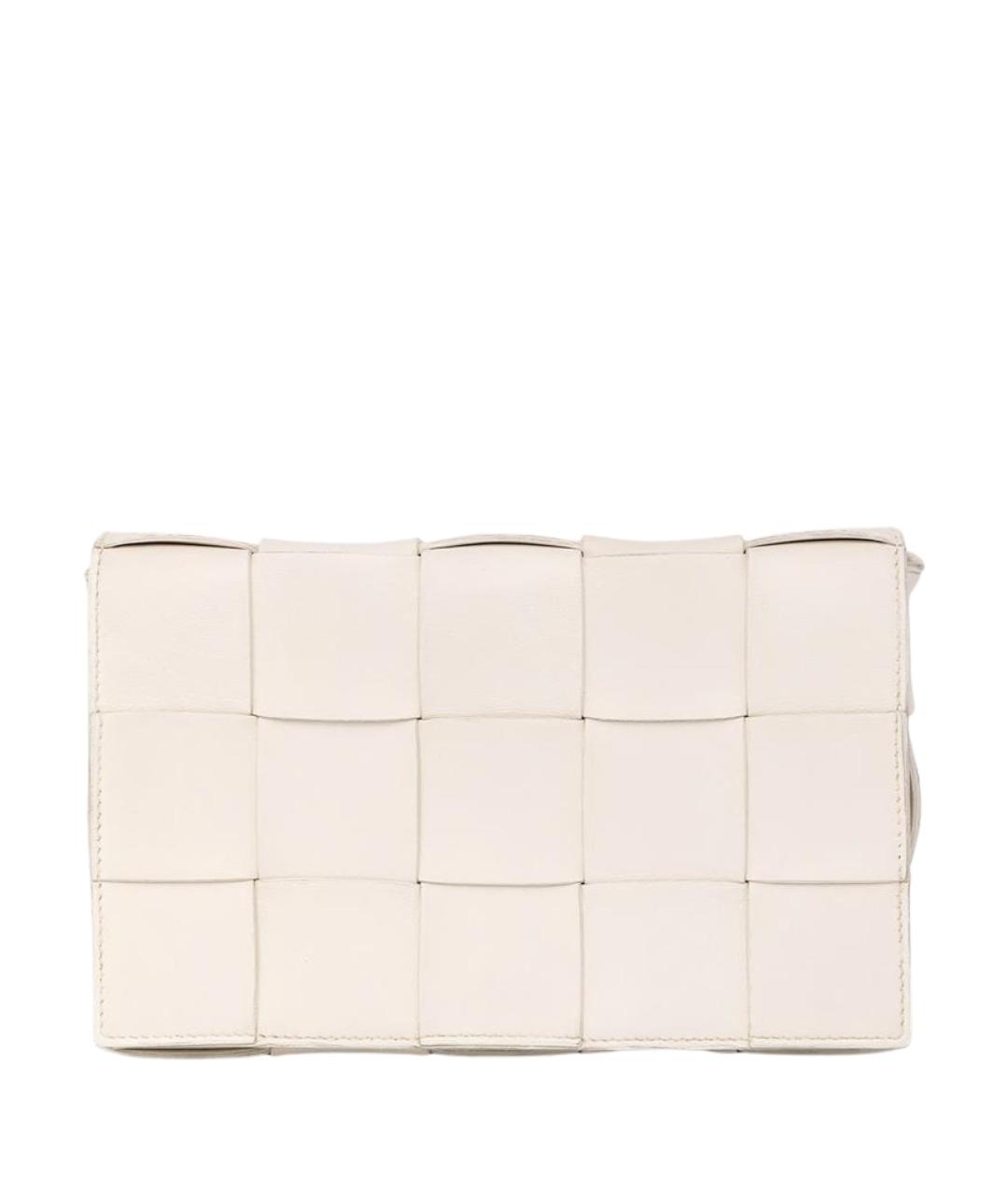 BOTTEGA VENETA Белая кожаная сумка через плечо, фото 1