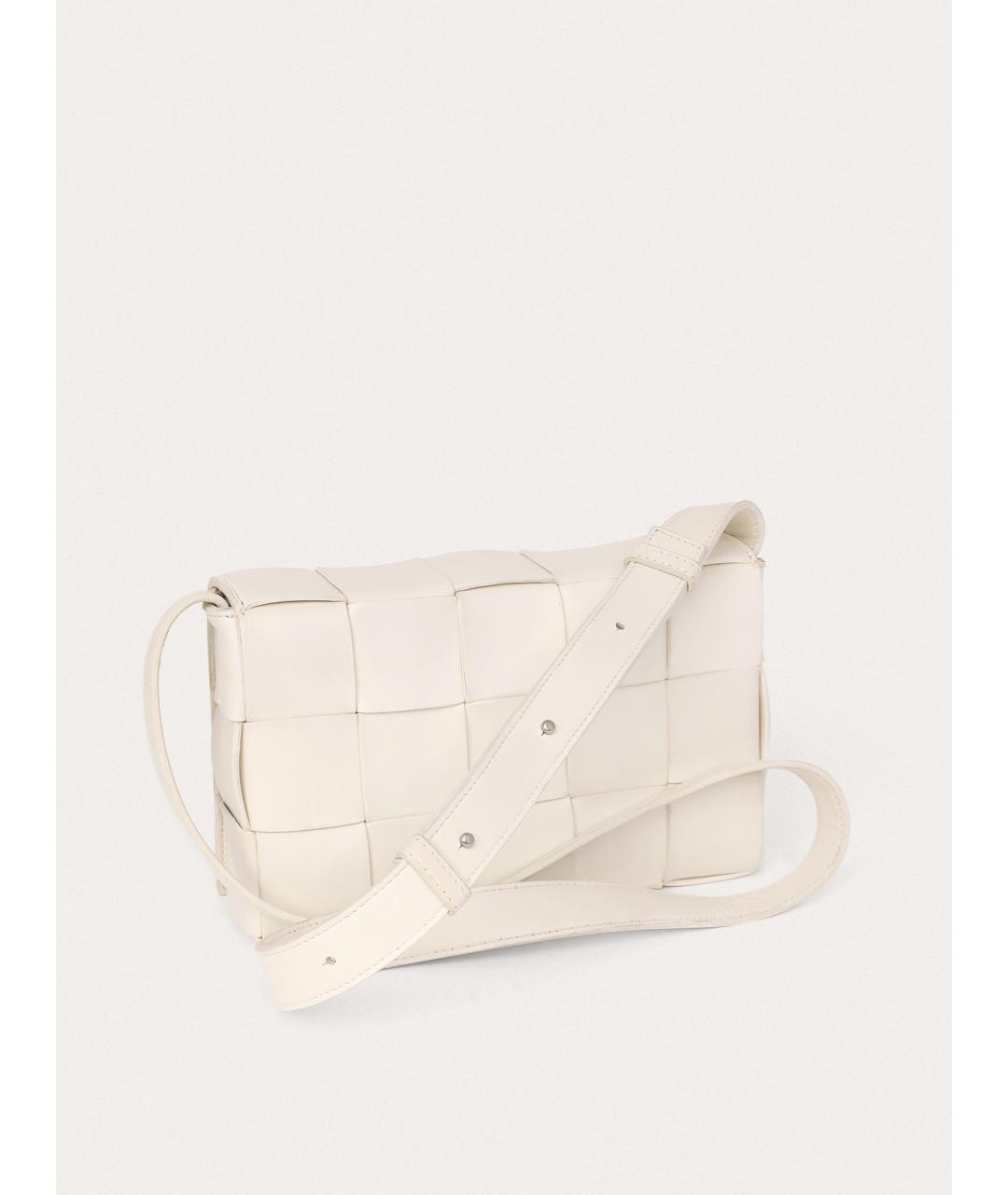 BOTTEGA VENETA Белая кожаная сумка через плечо, фото 3