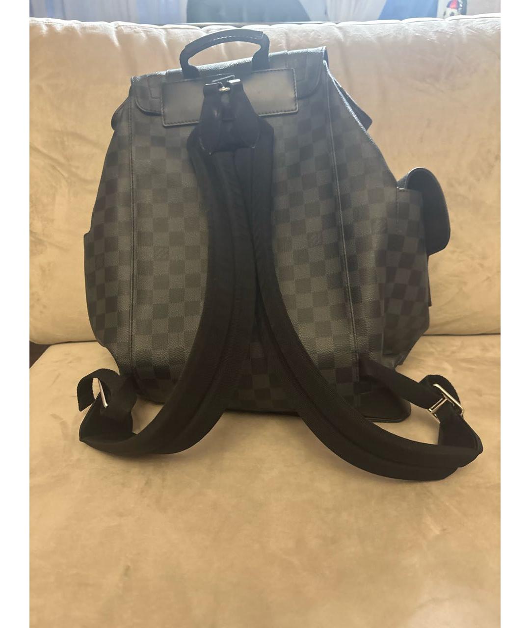 LOUIS VUITTON Серый канва рюкзак, фото 3