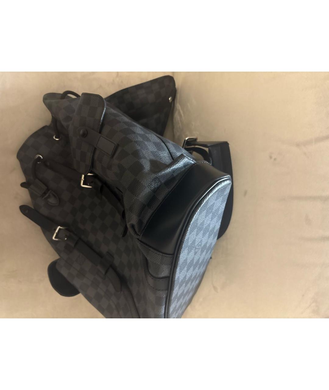 LOUIS VUITTON Серый канва рюкзак, фото 5