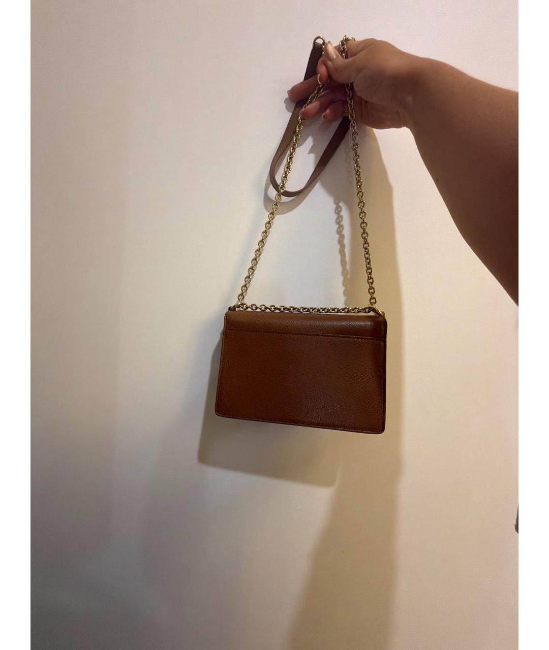 FURLA Бежевая кожаная сумка через плечо, фото 3