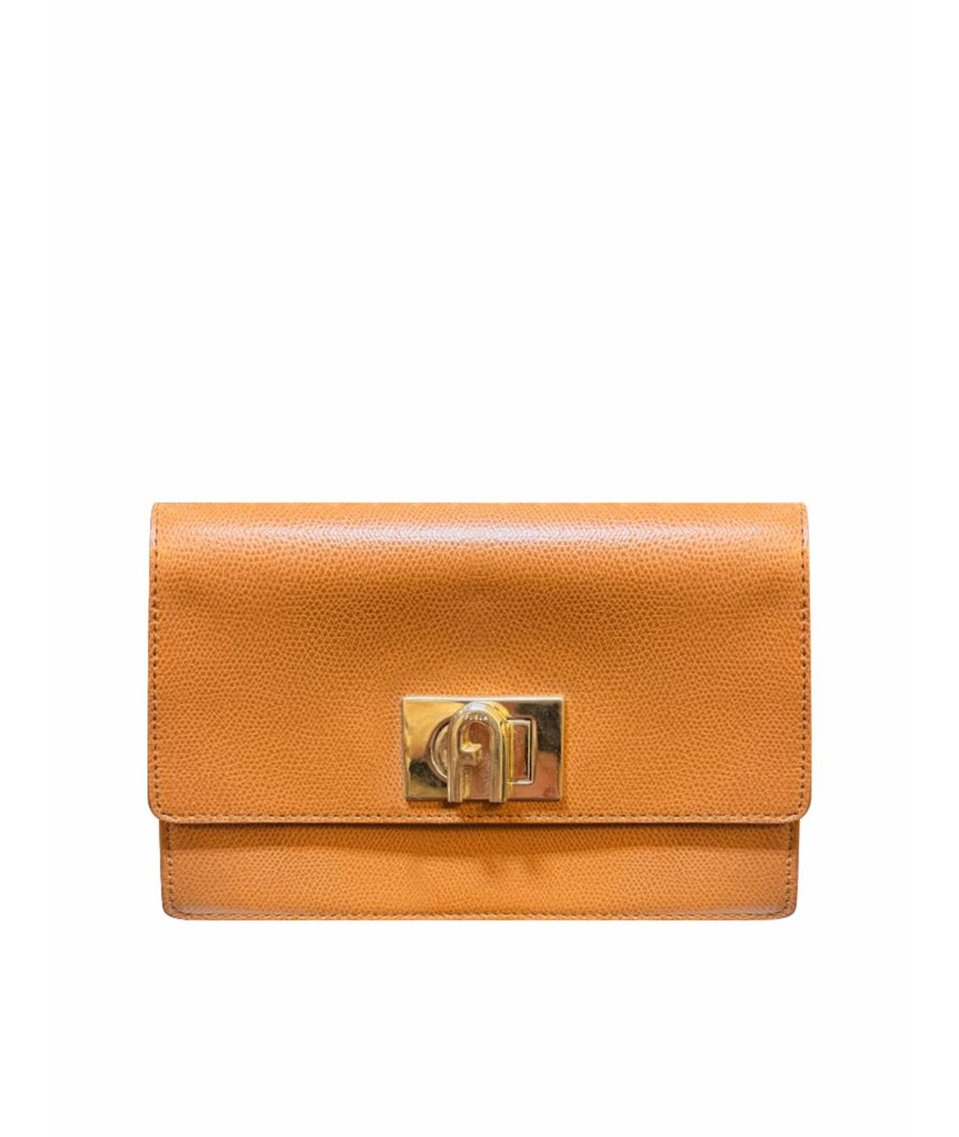 FURLA Бежевая кожаная сумка через плечо, фото 1