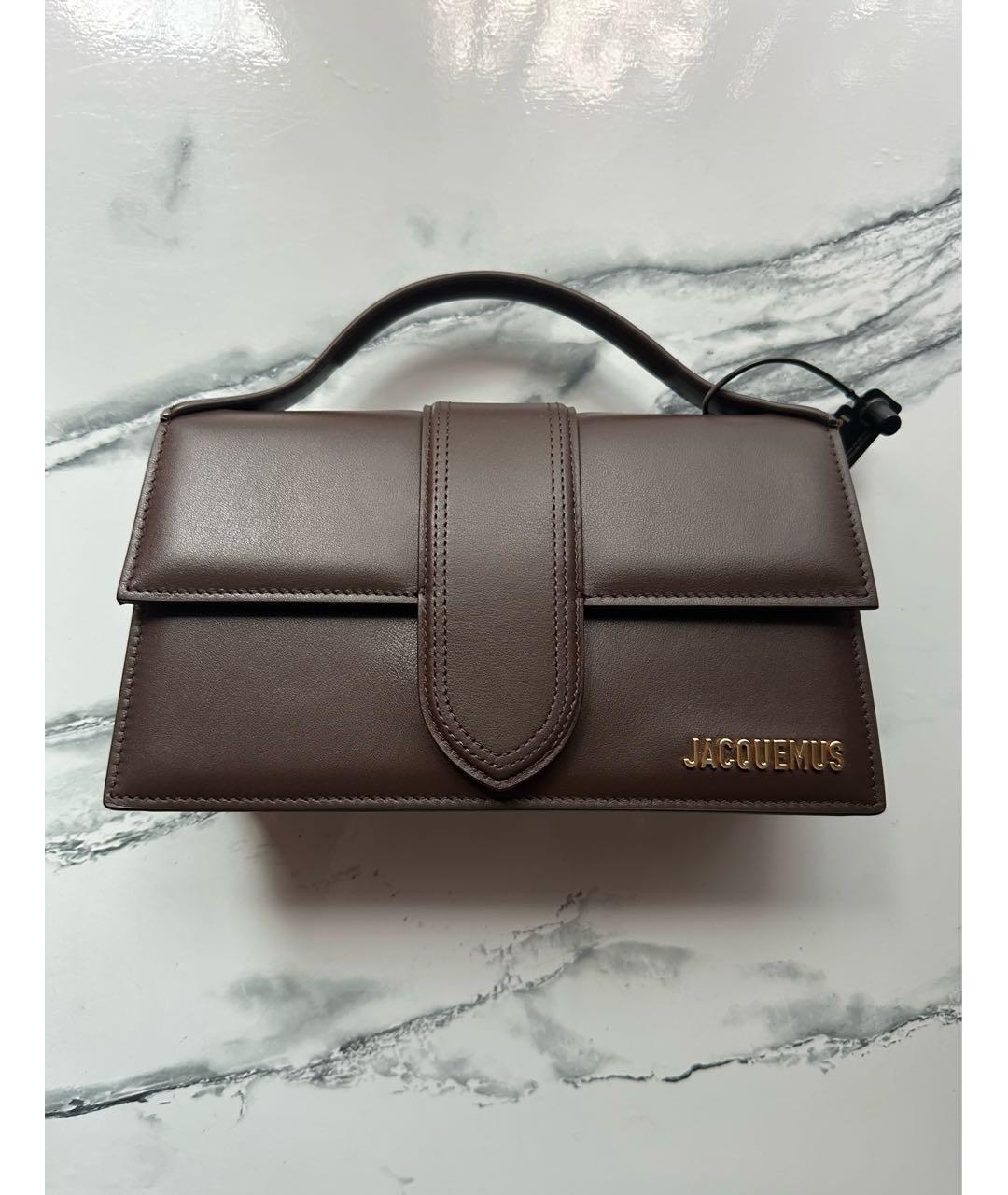 JACQUEMUS Коричневая кожаная сумка через плечо, фото 4