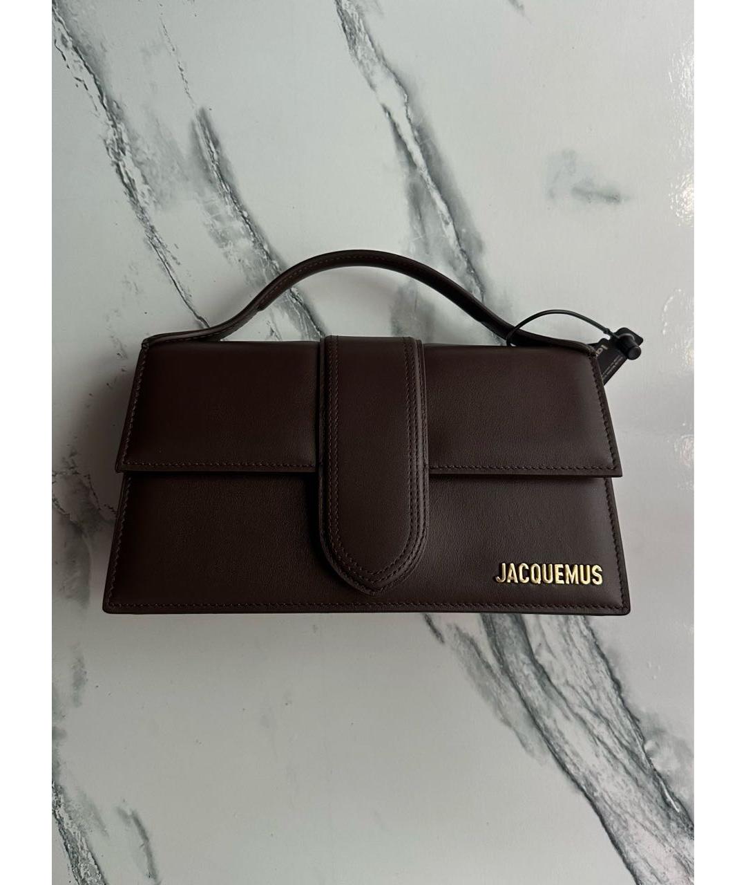 JACQUEMUS Коричневая кожаная сумка через плечо, фото 2