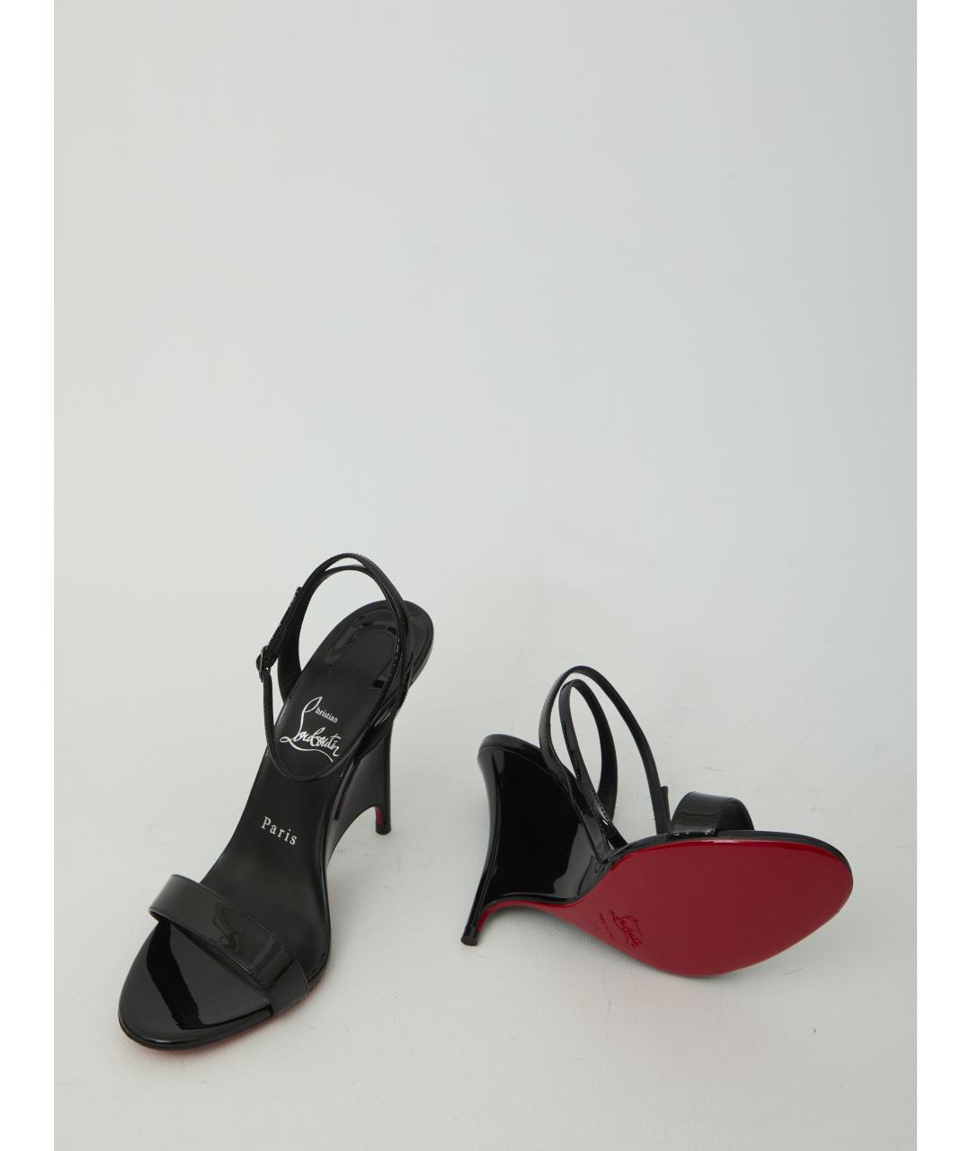 CHRISTIAN LOUBOUTIN Черные кожаные босоножки, фото 5