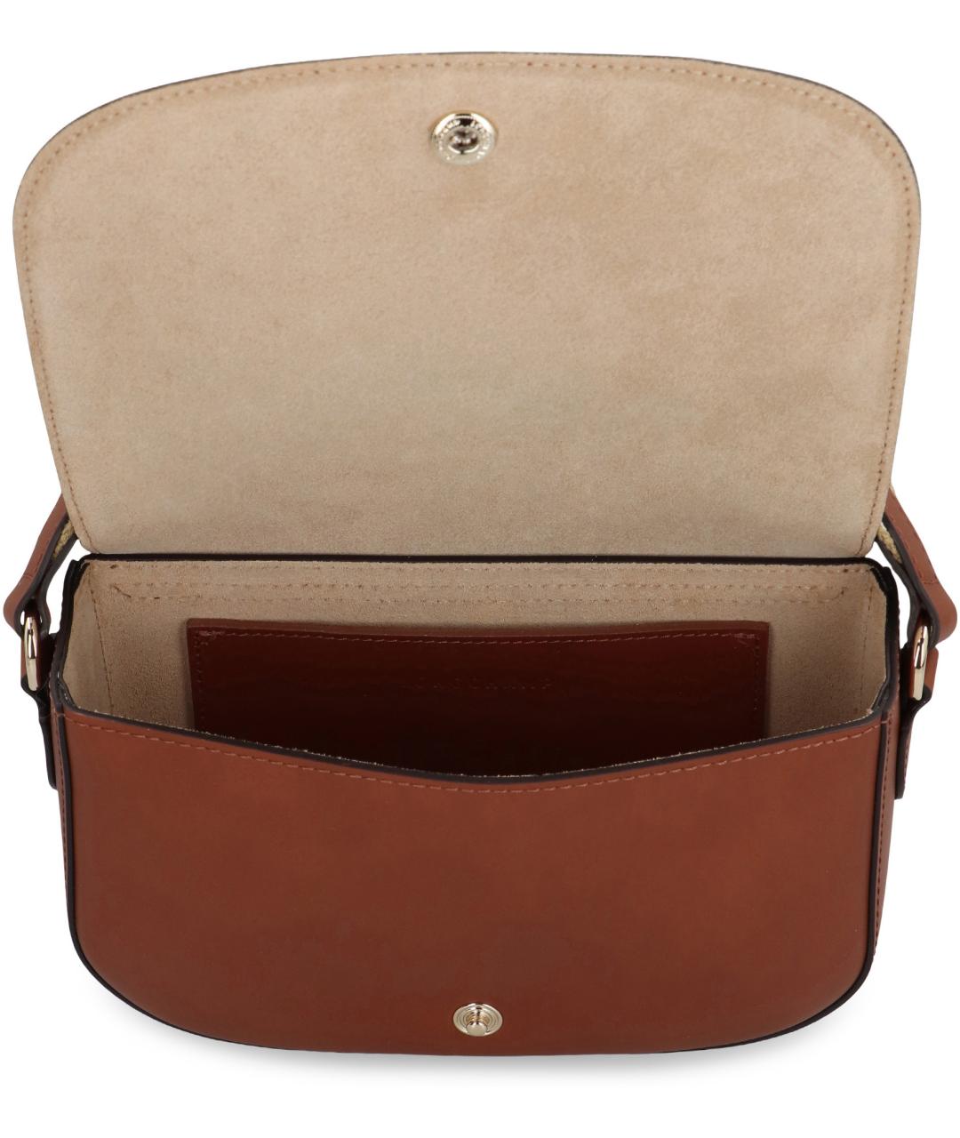 LONGCHAMP Коричневая кожаная сумка через плечо, фото 4