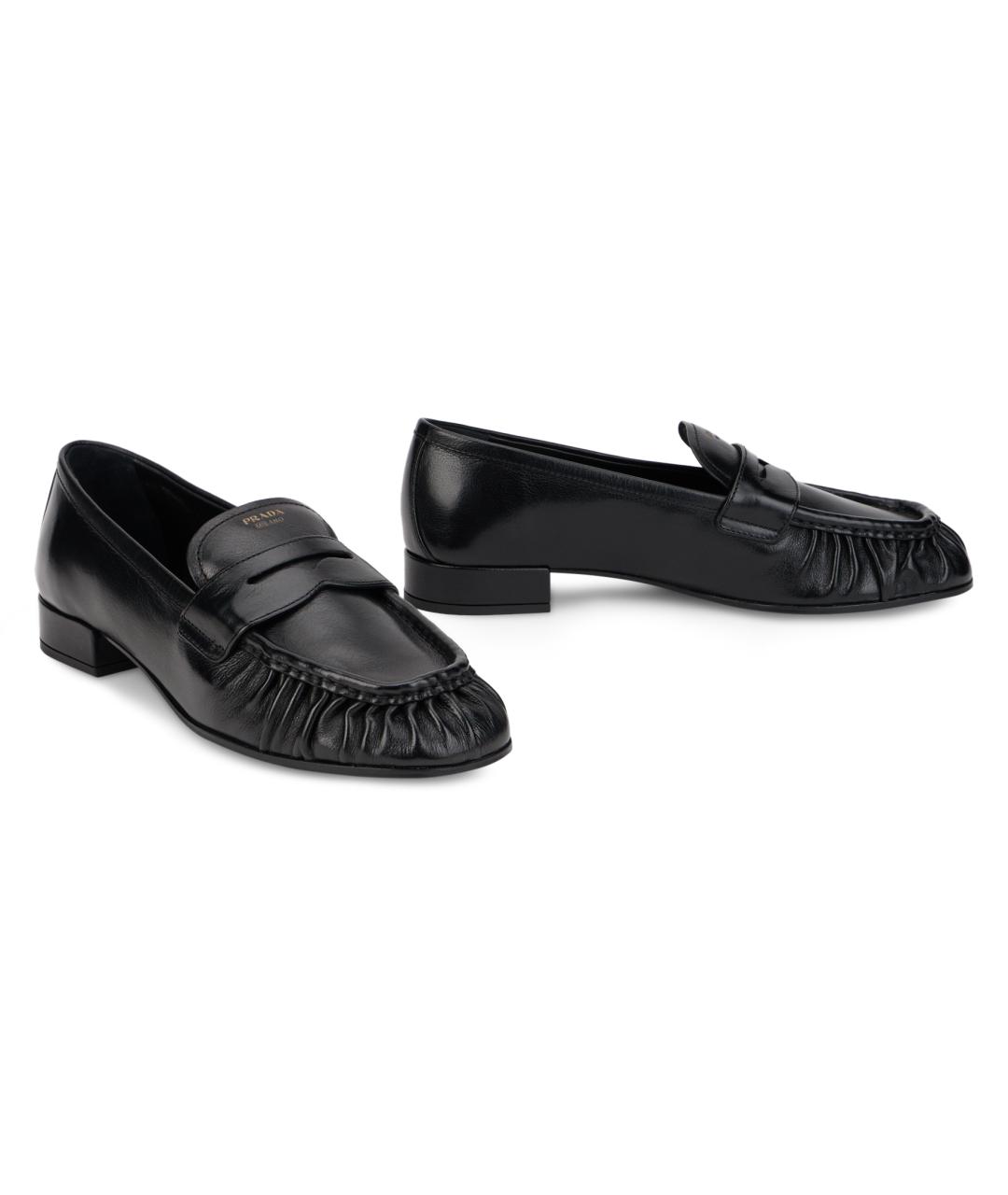 PRADA Черные кожаные лоферы, фото 2
