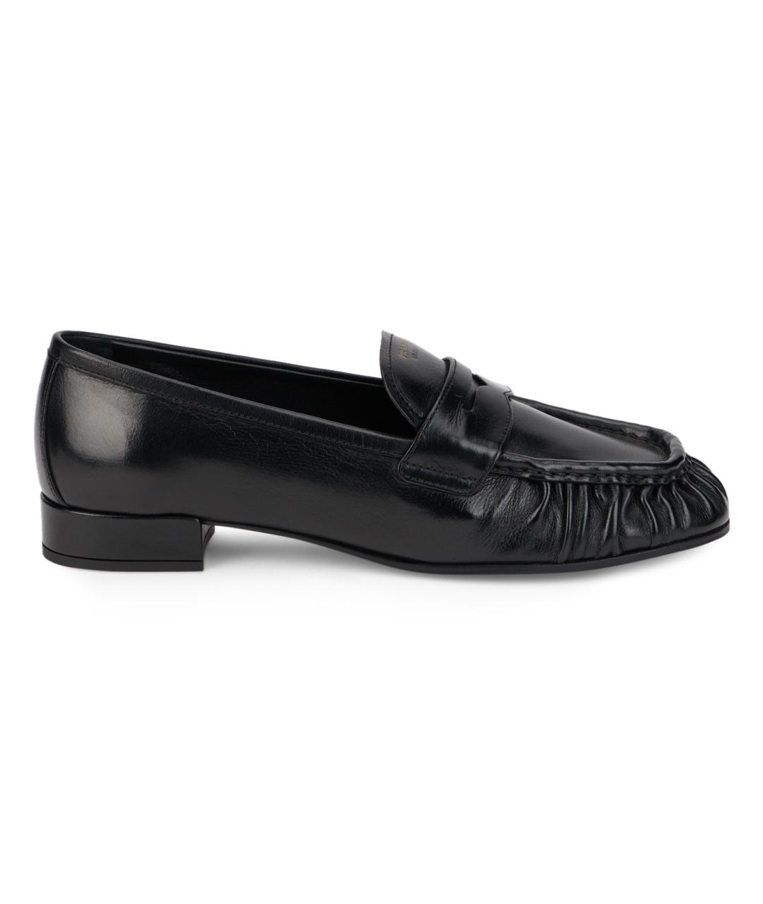 PRADA Черные кожаные лоферы, фото 1