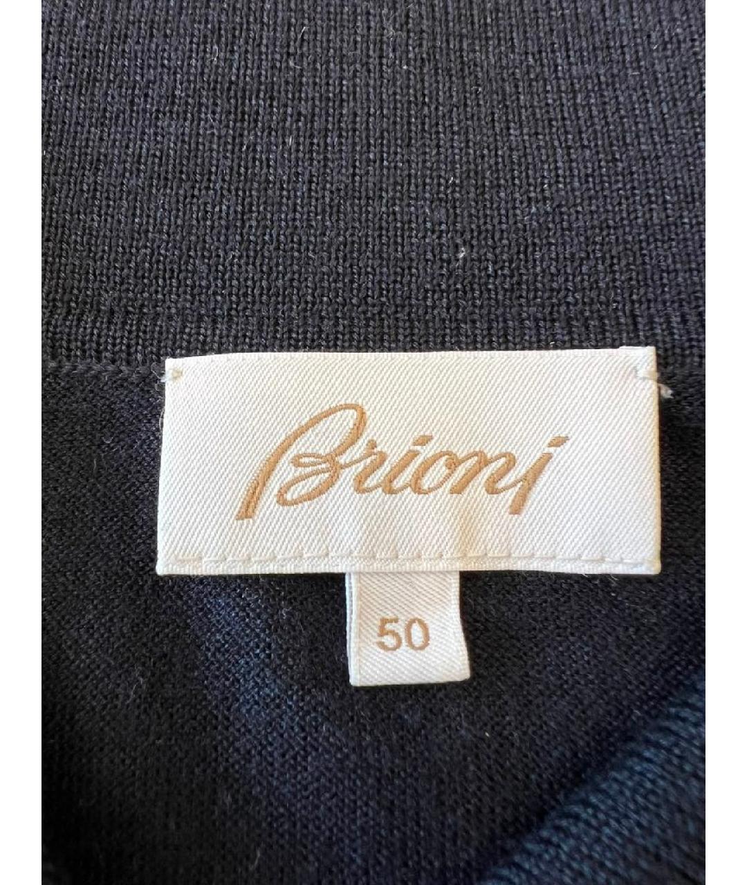 BRIONI Темно-синий хлопковый джемпер / свитер, фото 4