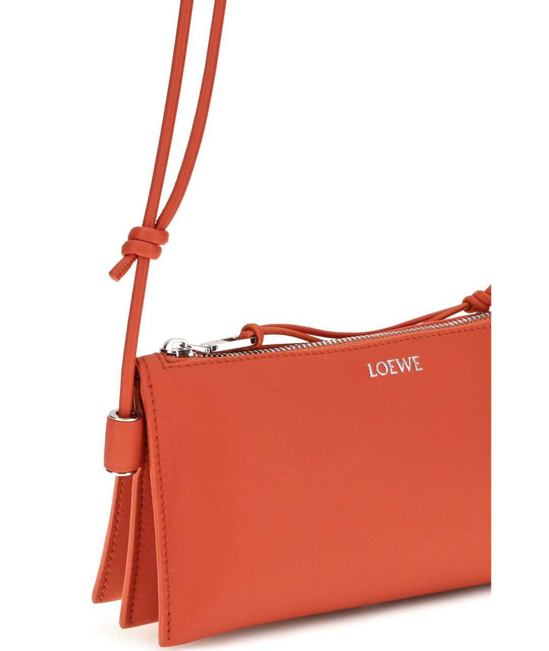 LOEWE Оранжевая кожаная сумка через плечо, фото 4