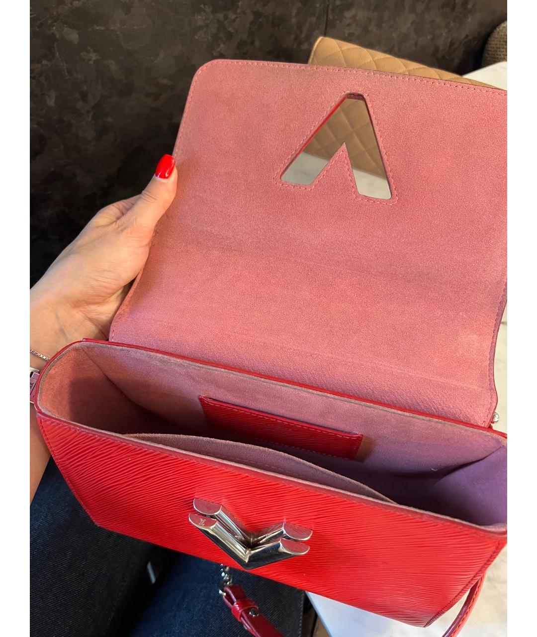 LOUIS VUITTON Красная кожаная сумка через плечо, фото 7