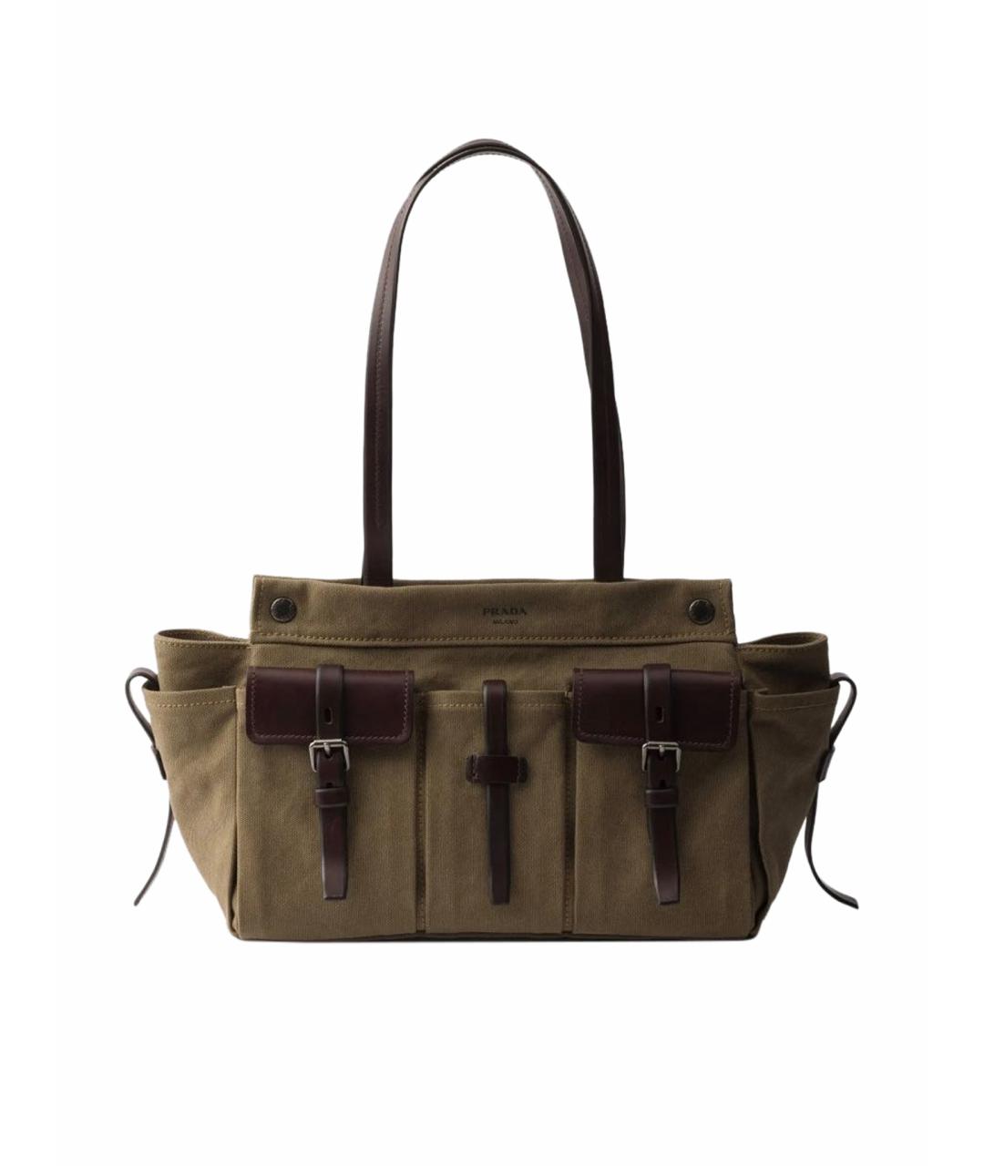 PRADA Хаки канва сумка тоут, фото 1