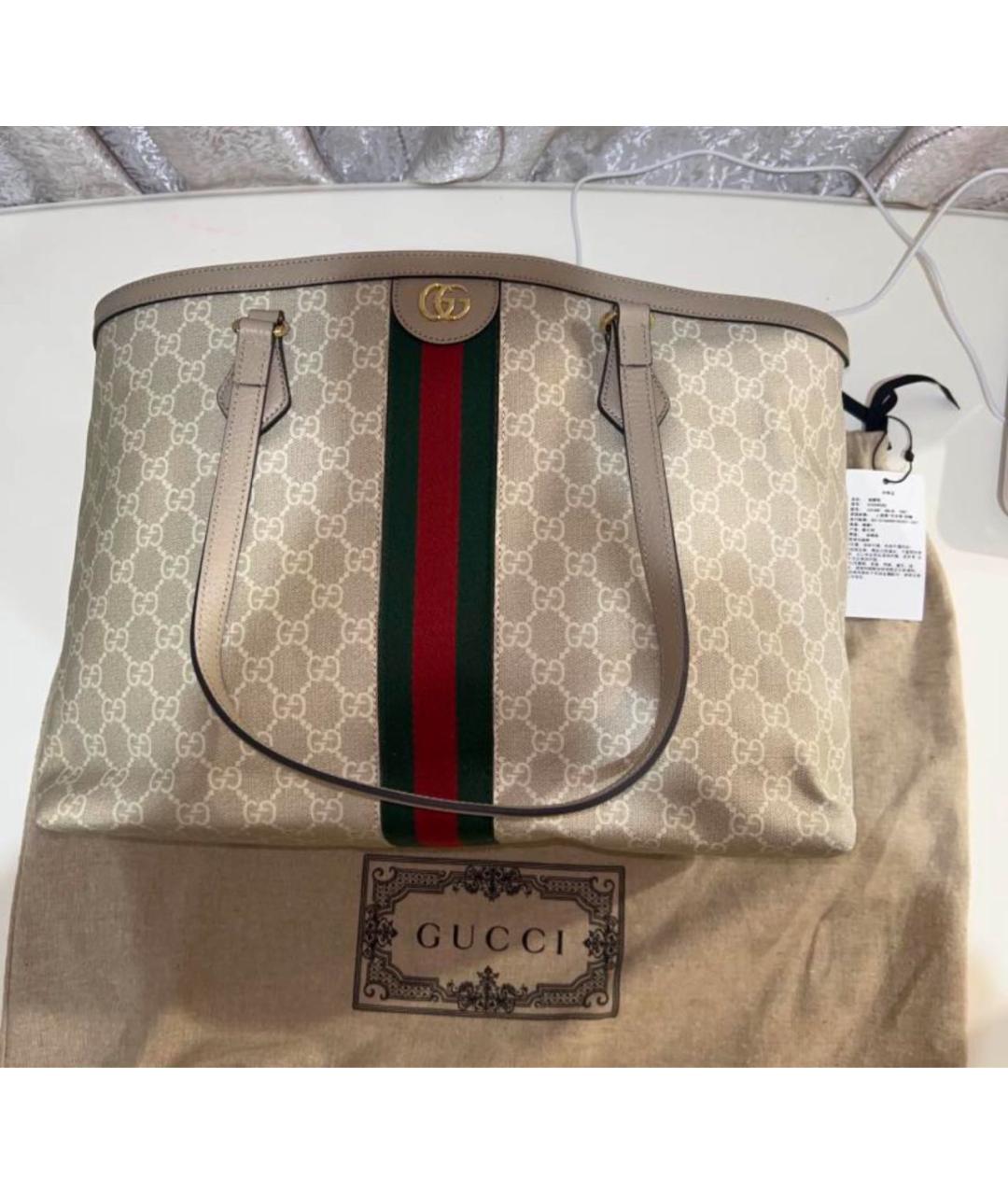 GUCCI Бежевая сумка тоут, фото 5