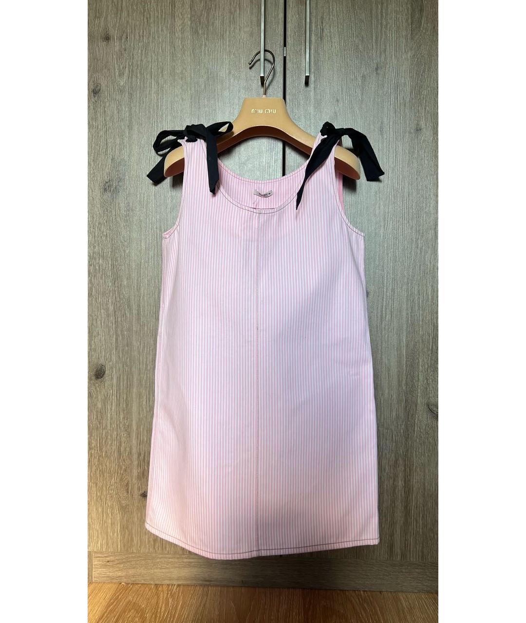 MIU MIU Розовое хлопковое повседневное платье, фото 5