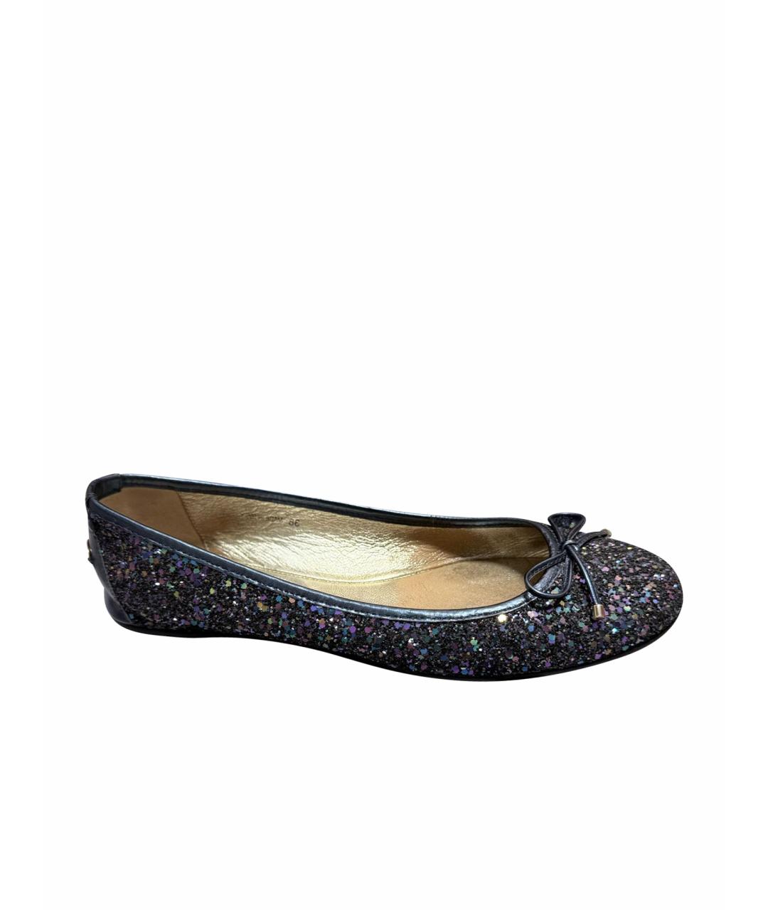 JIMMY CHOO Темно-синие кожаные балетки, фото 1
