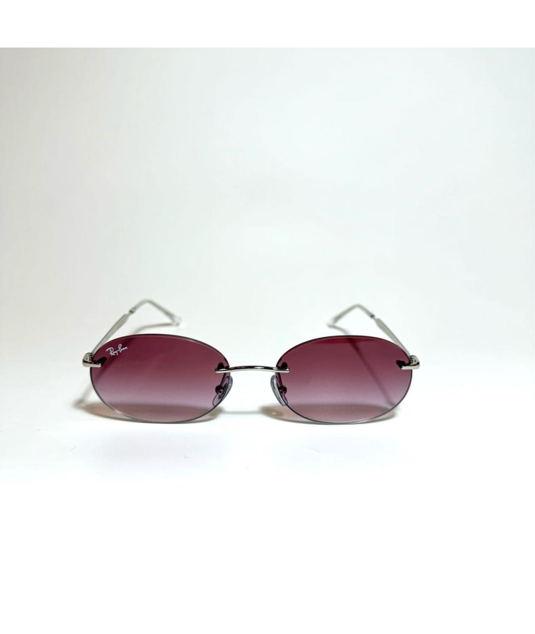 RAY BAN Бордовые металлические солнцезащитные очки, фото 6