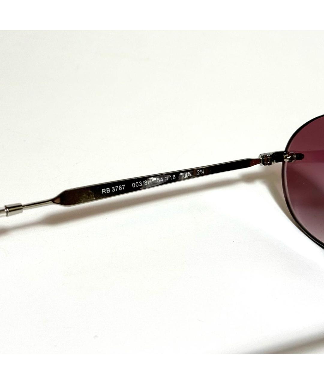 RAY BAN Бордовые металлические солнцезащитные очки, фото 4