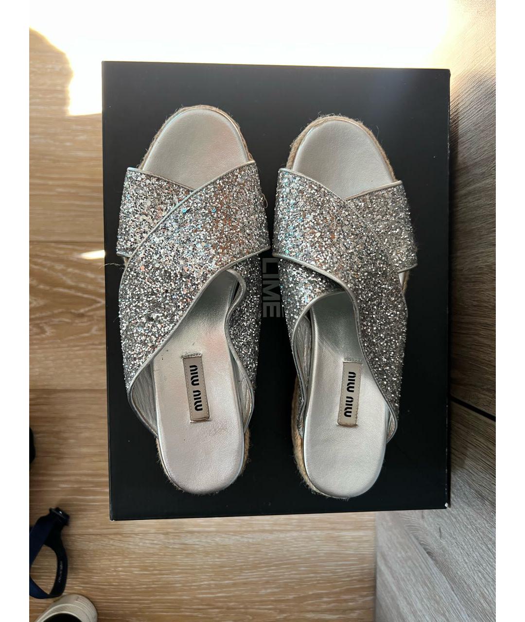 MIU MIU Кожаные босоножки, фото 3
