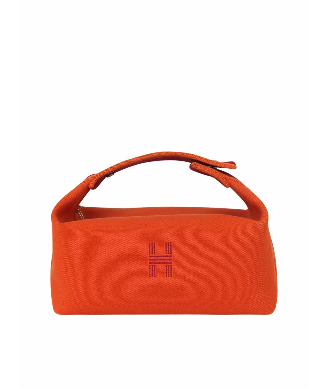 HERMES Оранжевая тканевая косметичка, фото 1