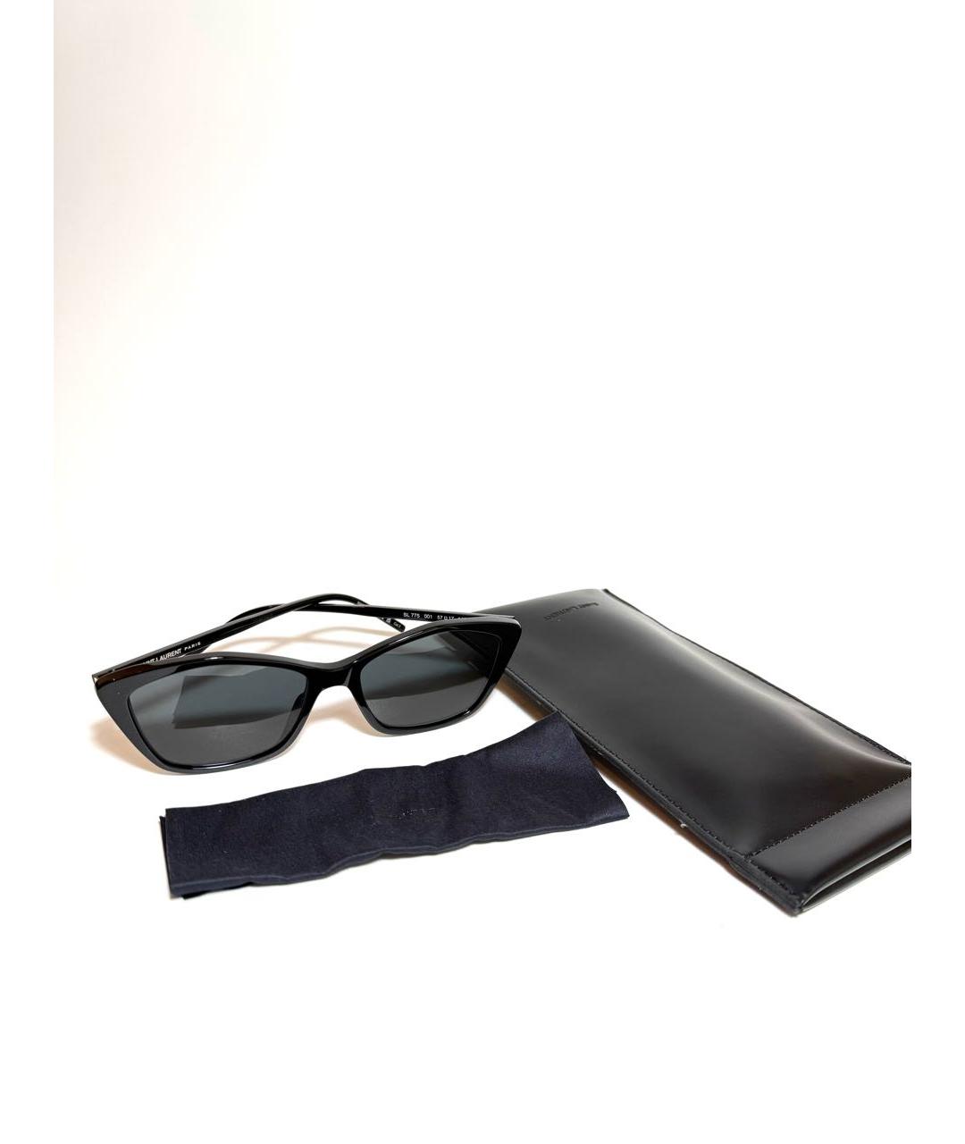 SAINT LAURENT Черные пластиковые солнцезащитные очки, фото 5