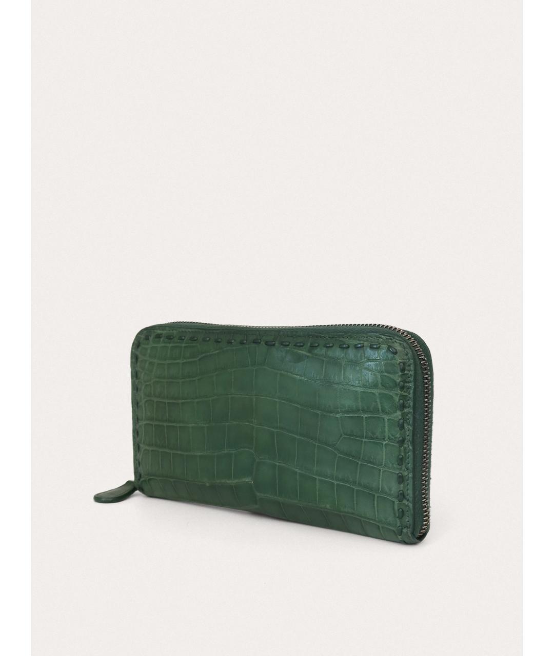 BOTTEGA VENETA Зеленый кошелек из экзотической кожи, фото 2