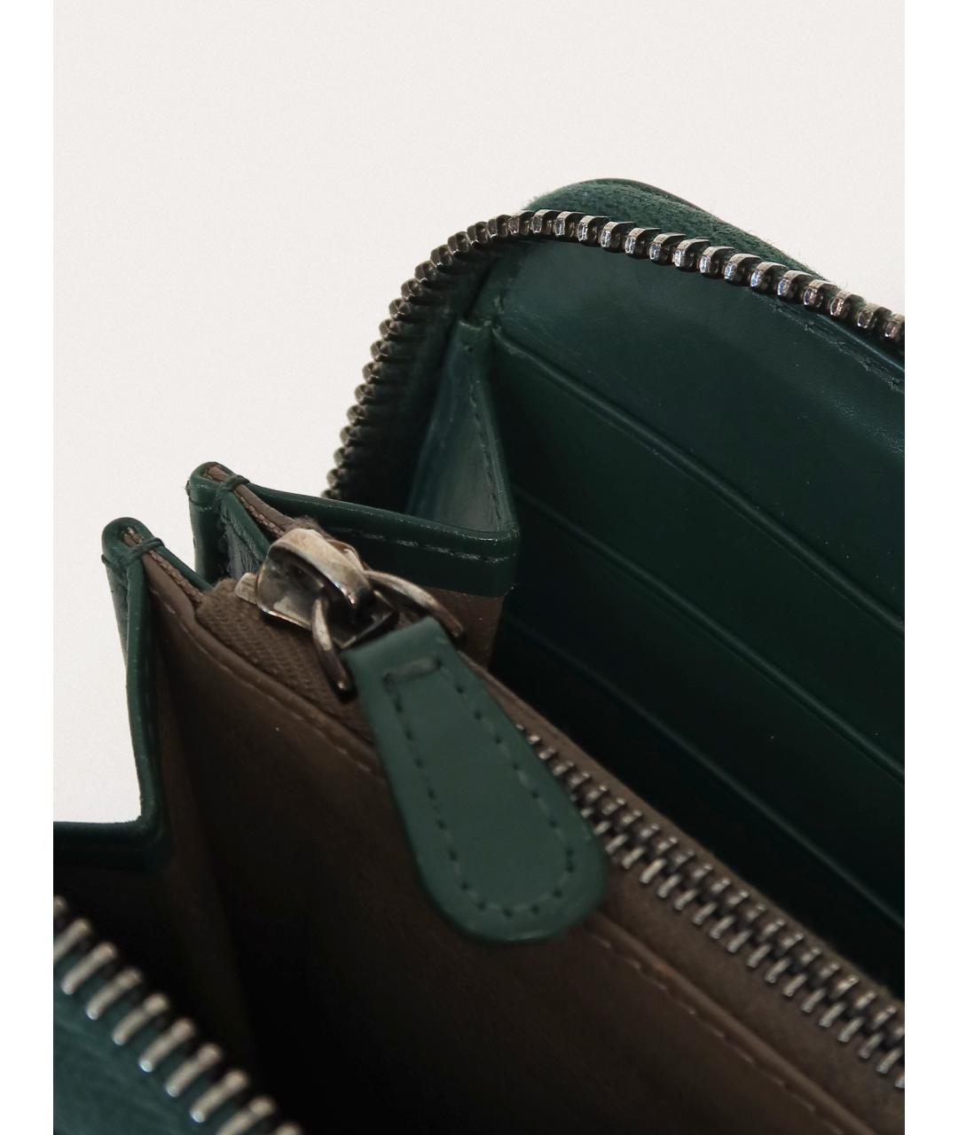 BOTTEGA VENETA Зеленый кошелек из экзотической кожи, фото 5