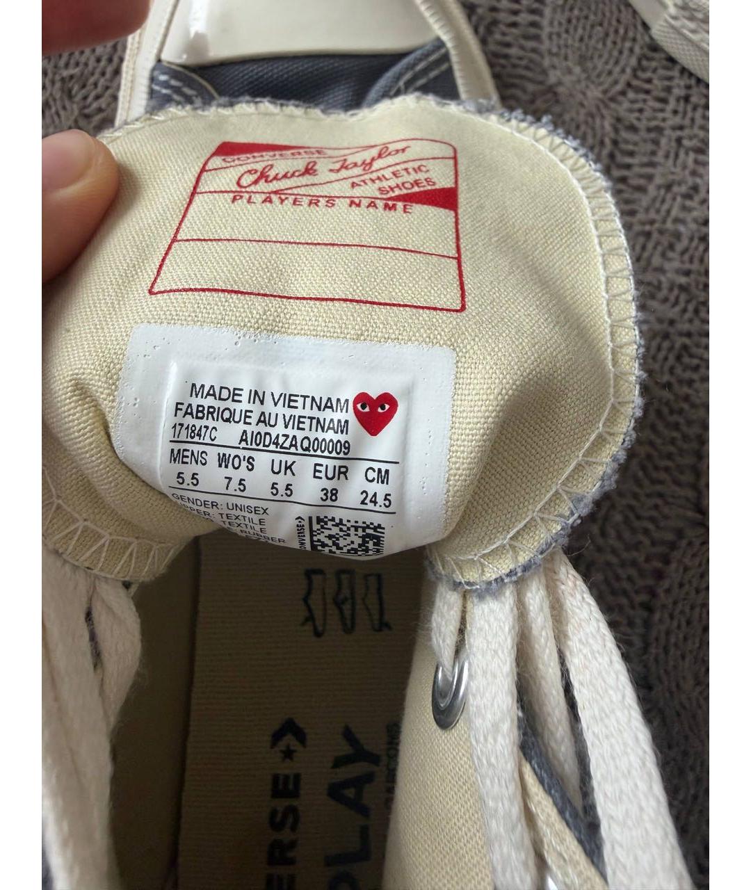 CONVERSE Антрацитовые текстильные кеды, фото 4