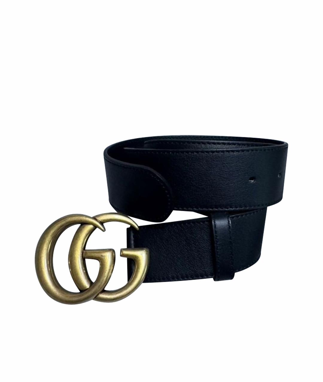 GUCCI Черный кожаный ремень, фото 1