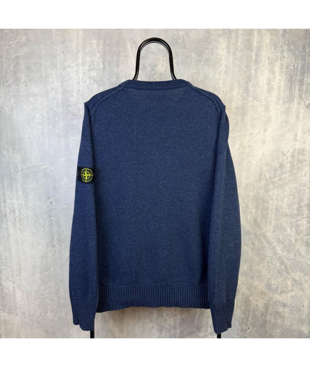 STONE ISLAND Темно-синий шерстяной джемпер / свитер, фото 8