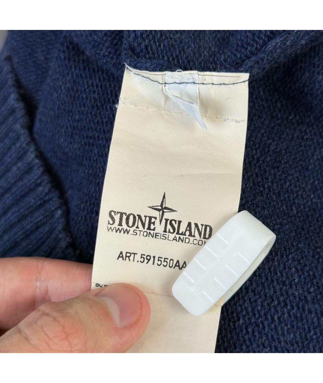 STONE ISLAND Темно-синий шерстяной джемпер / свитер, фото 4
