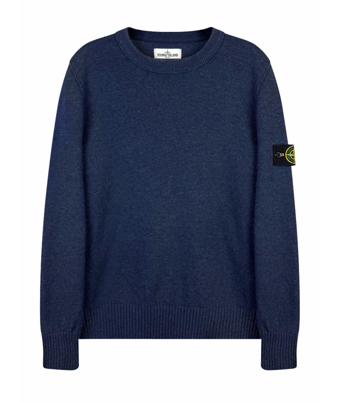 STONE ISLAND Темно-синий шерстяной джемпер / свитер, фото 1