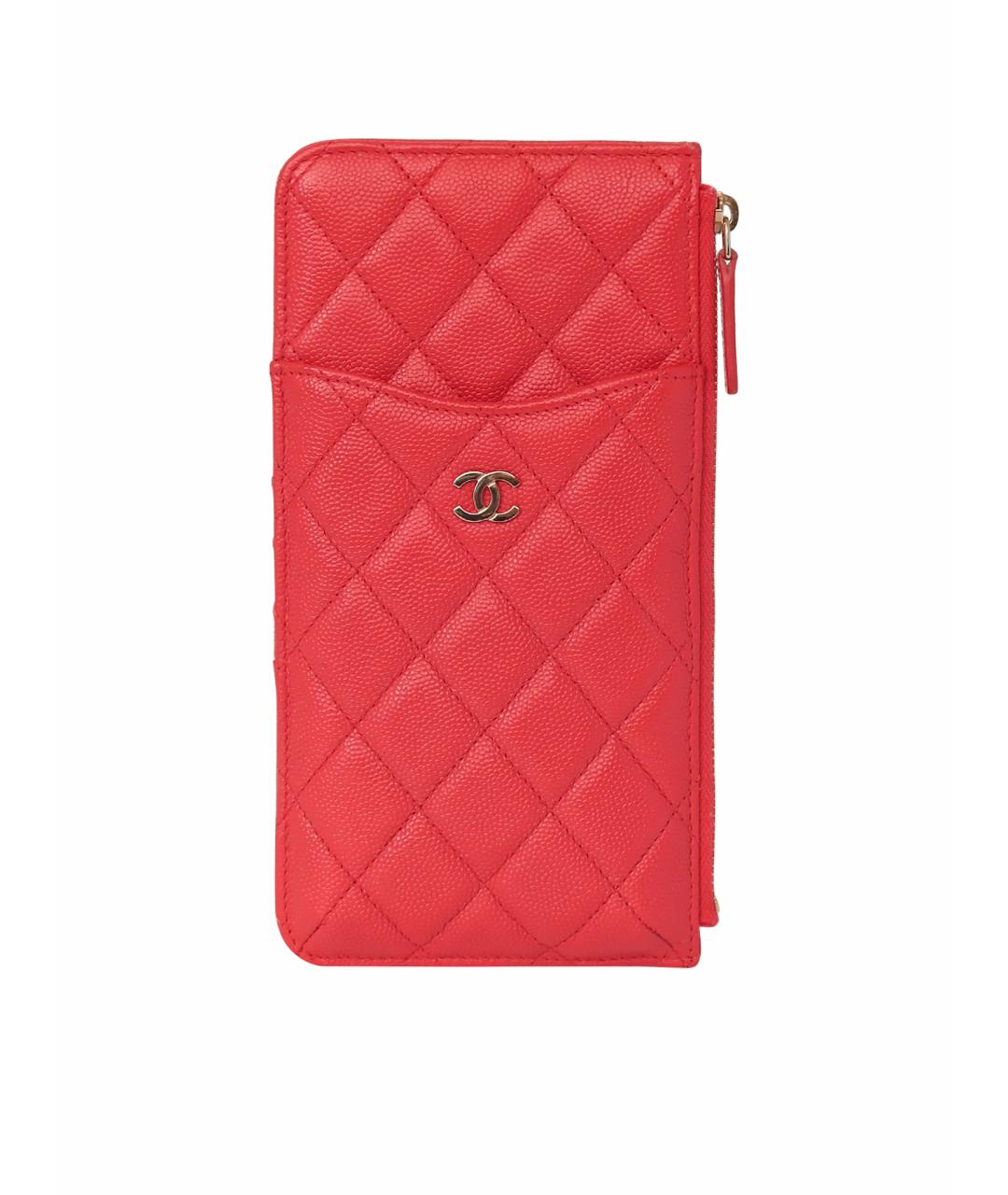 CHANEL Красный кожаный кошелек, фото 1