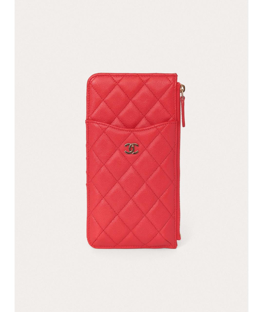 CHANEL Красный кожаный кошелек, фото 8