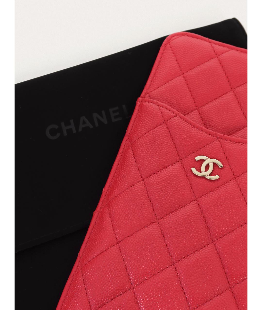 CHANEL Красный кожаный кошелек, фото 6