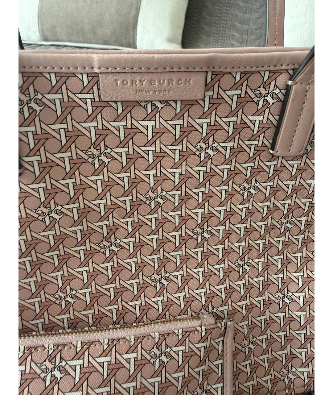 TORY BURCH Розовая канва сумка тоут, фото 5