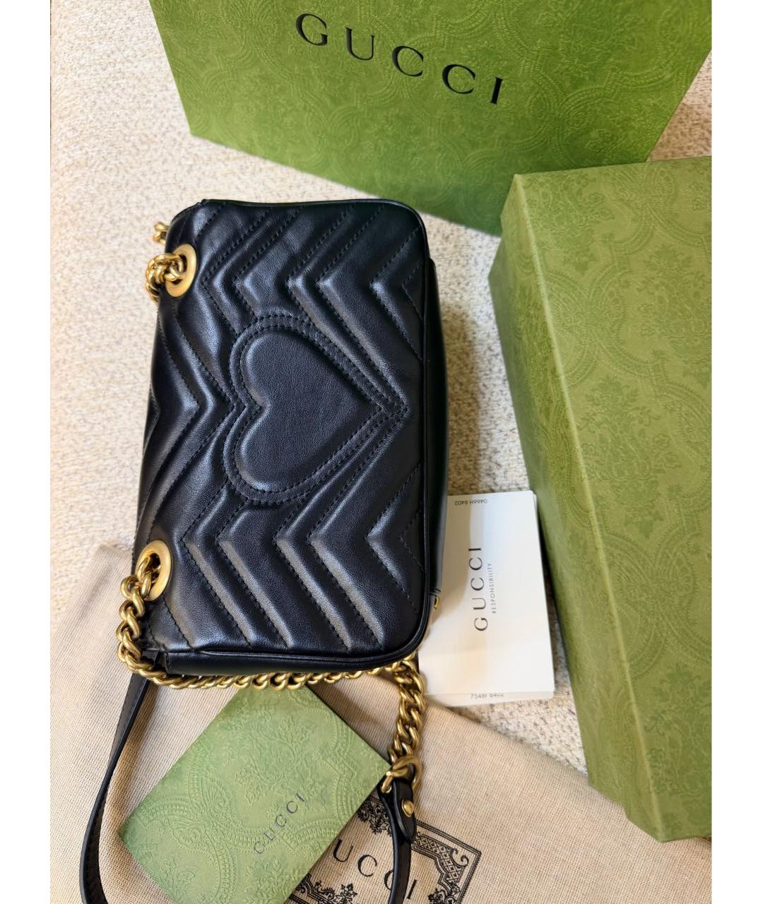 GUCCI Черная кожаная сумка через плечо, фото 3