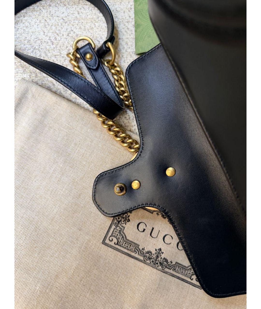 GUCCI Черная кожаная сумка через плечо, фото 5