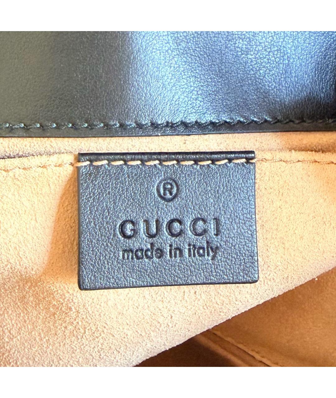 GUCCI Черная кожаная сумка через плечо, фото 8