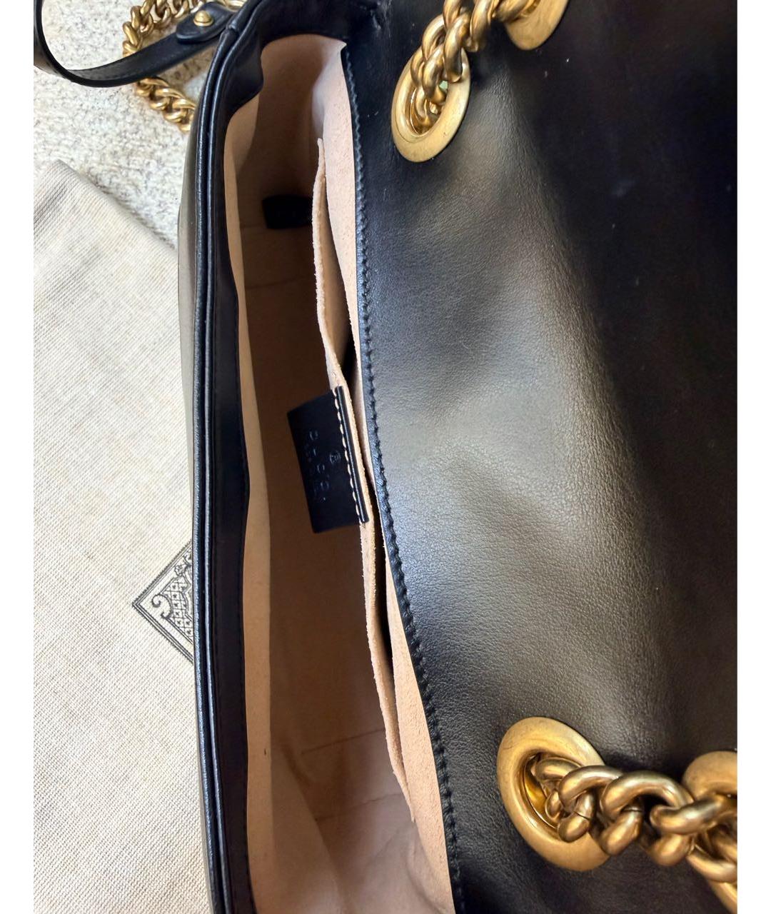GUCCI Черная кожаная сумка через плечо, фото 4