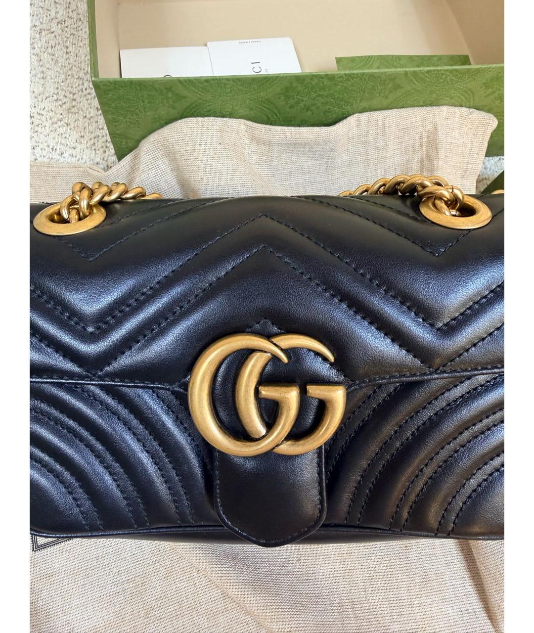 GUCCI Черная кожаная сумка через плечо, фото 7