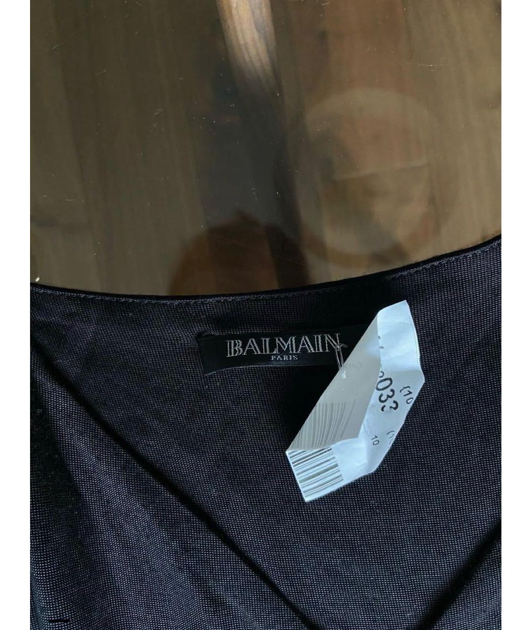 BALMAIN Черное вискозное повседневное платье, фото 3