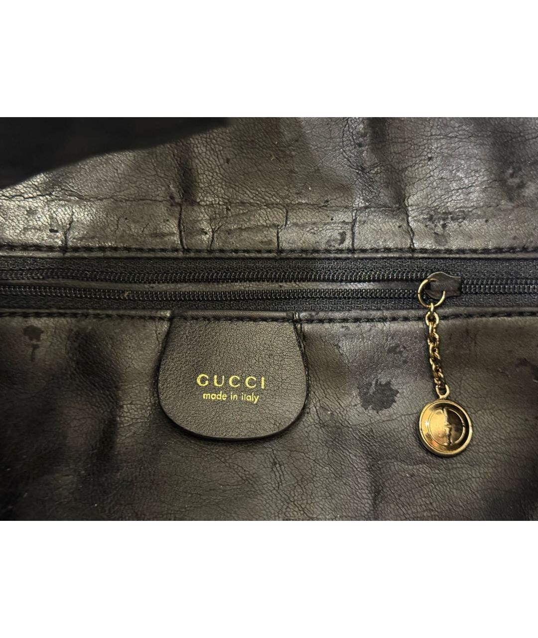 GUCCI Черная кожаная сумка через плечо, фото 5