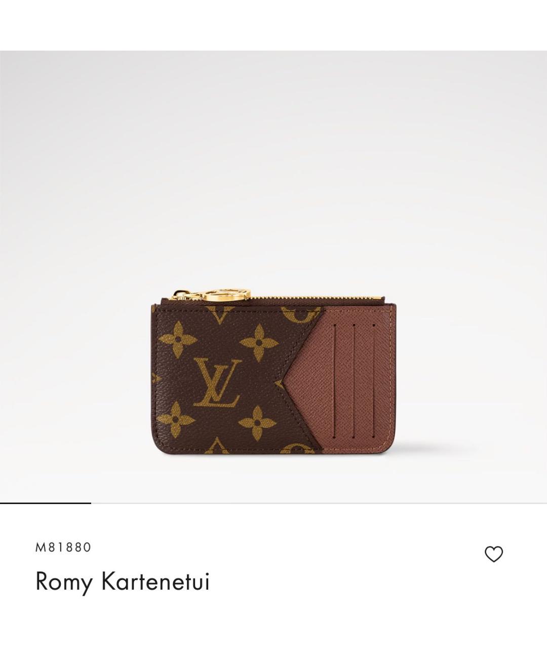 LOUIS VUITTON Коричневый кожаный кардхолдер, фото 5