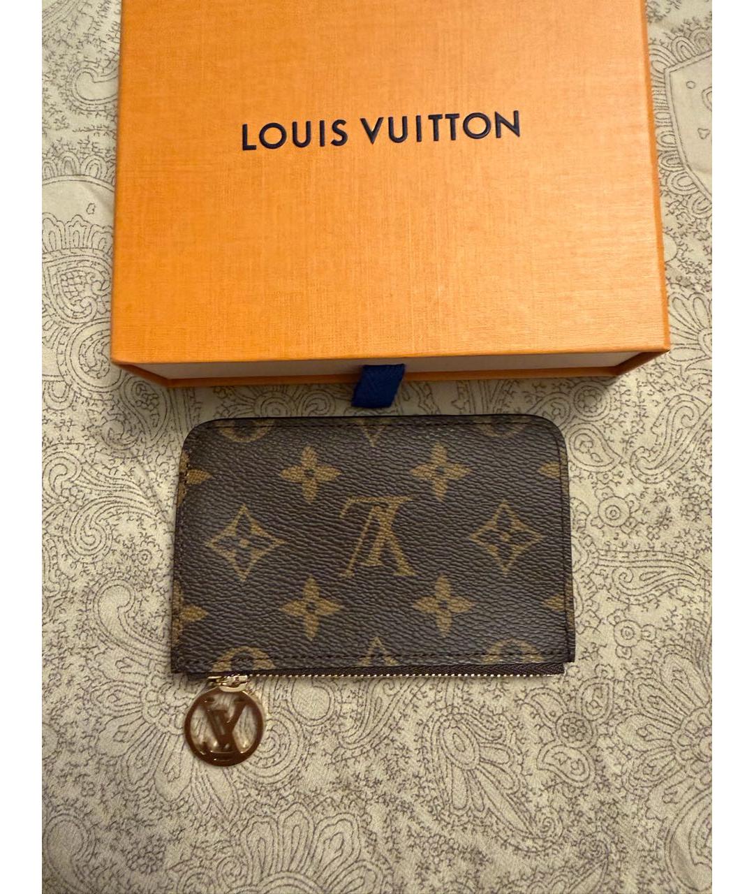 LOUIS VUITTON Коричневый кожаный кардхолдер, фото 3