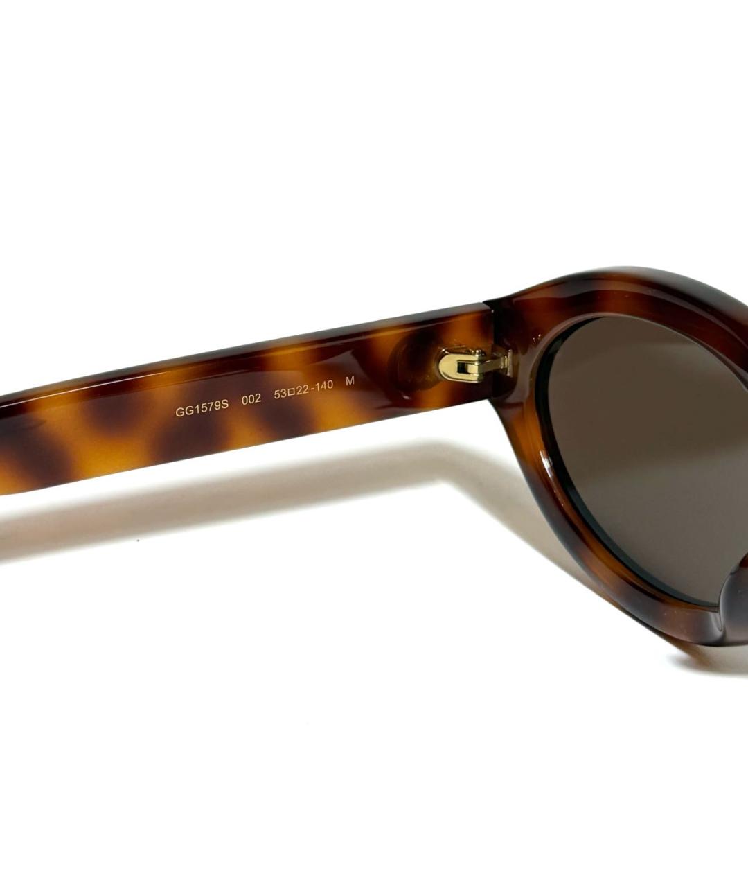 GUCCI Коричневые пластиковые солнцезащитные очки, фото 4