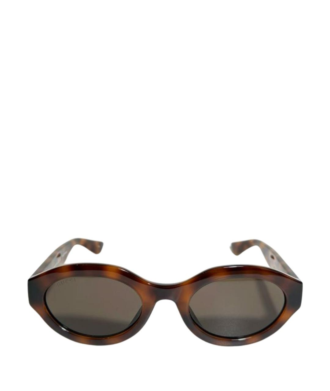 GUCCI Коричневые пластиковые солнцезащитные очки, фото 1
